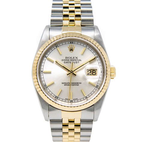 gold rolex same|Rolex datejust silver and gold.